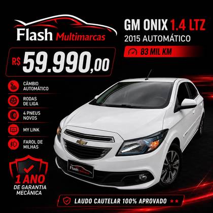 CHEVROLET ONIX 1.4 MPFI LTZ 8V FLEX 4P AUTOMÁTICO CHEVROLET ONIX 1.4 MPFI LTZ 8V FLEX 4P AUTOMÁTICO